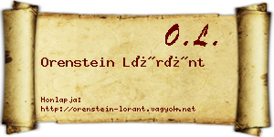Orenstein Lóránt névjegykártya