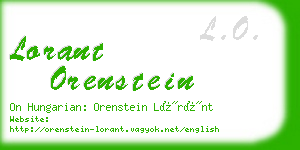 lorant orenstein business card
